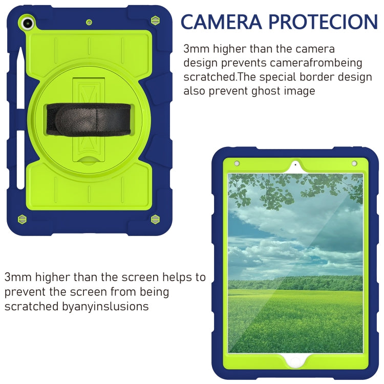 For iPad 10.2 2021 / 2020 / 2019 Silicone Hybrid PC Shockproof Tablet Case with Shoulder Strap(Tibetan Turquoise) - iPad 10.2 Cases by buy2fix | Online Shopping UK | buy2fix