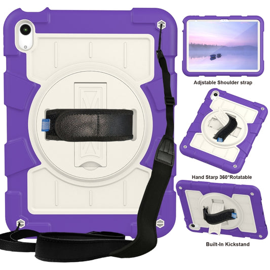 For iPad 2025 / 2022 Silicone Hybrid PC Shockproof Tablet Case with Shoulder Strap(Catharanthus Roseus) - iPad 2025 / 2022 Cases by buy2fix | Online Shopping UK | buy2fix