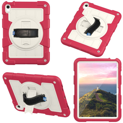 For iPad 2025 / 2022 Silicone Hybrid PC Shockproof Tablet Case with Shoulder Strap(Feifan Magenta) - iPad 2025 / 2022 Cases by buy2fix | Online Shopping UK | buy2fix
