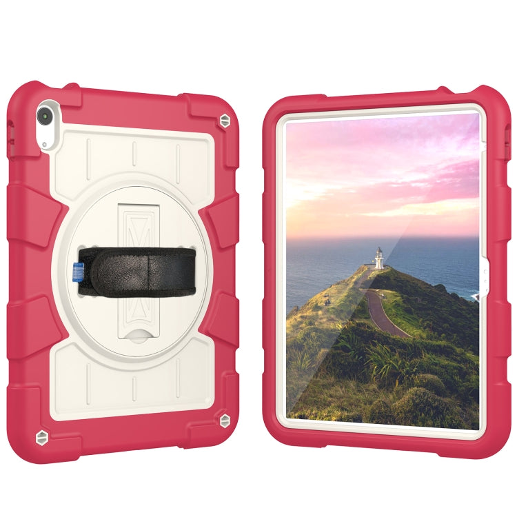 For iPad 2025 / 2022 Silicone Hybrid PC Shockproof Tablet Case with Shoulder Strap(Feifan Magenta) - iPad 2025 / 2022 Cases by buy2fix | Online Shopping UK | buy2fix