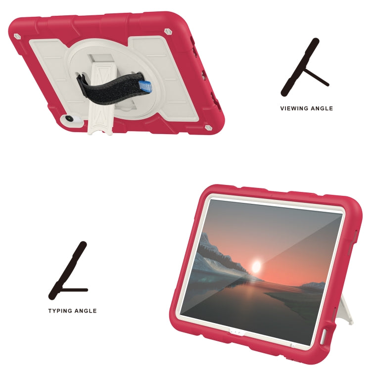 For iPad 2025 / 2022 Silicone Hybrid PC Shockproof Tablet Case with Shoulder Strap(Feifan Magenta) - iPad 2025 / 2022 Cases by buy2fix | Online Shopping UK | buy2fix