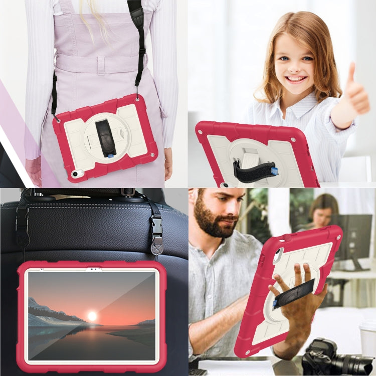 For iPad 2025 / 2022 Silicone Hybrid PC Shockproof Tablet Case with Shoulder Strap(Feifan Magenta) - iPad 2025 / 2022 Cases by buy2fix | Online Shopping UK | buy2fix