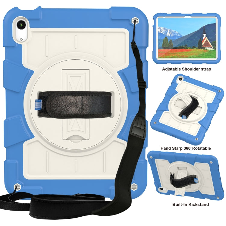 For iPad 2025 / 2022 Silicone Hybrid PC Shockproof Tablet Case with Shoulder Strap(Azure Blue) - iPad 2025 / 2022 Cases by buy2fix | Online Shopping UK | buy2fix