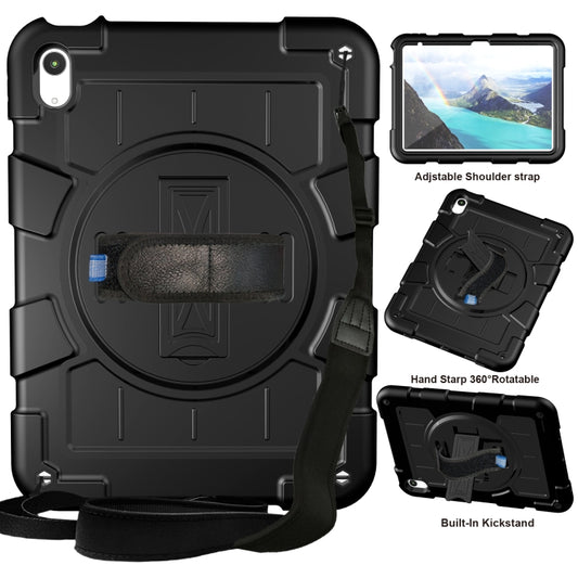 For iPad 2025 / 2022 Silicone Hybrid PC Shockproof Tablet Case with Shoulder Strap(Black) - iPad 2025 / 2022 Cases by buy2fix | Online Shopping UK | buy2fix
