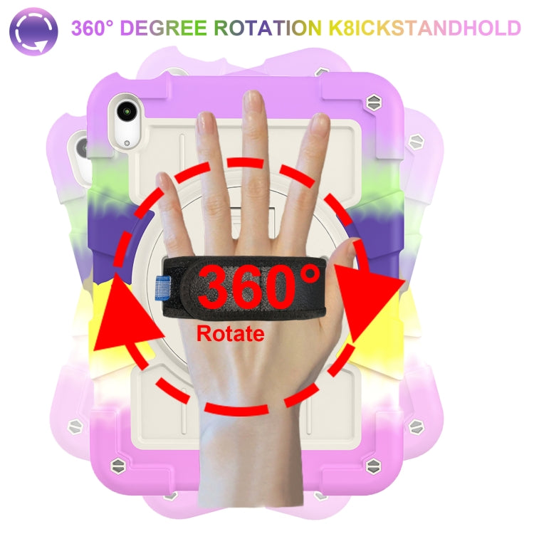 For iPad 2025 / 2022 Silicone Hybrid PC Shockproof Tablet Case with Shoulder Strap(Colorful Purple) - iPad 2025 / 2022 Cases by buy2fix | Online Shopping UK | buy2fix