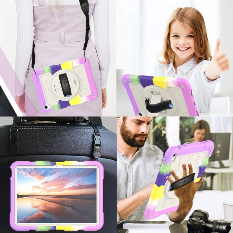 For iPad 2025 / 2022 Silicone Hybrid PC Shockproof Tablet Case with Shoulder Strap(Colorful Purple) - iPad 2025 / 2022 Cases by buy2fix | Online Shopping UK | buy2fix