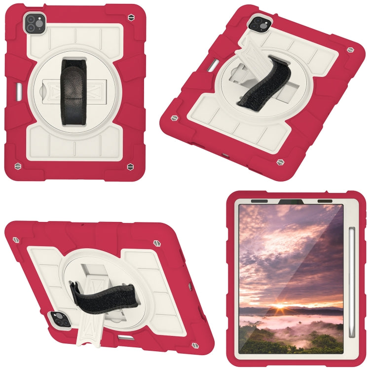 For iPad Pro 11 2018 / 2020 Silicone Hybrid PC Shockproof Tablet Case with Shoulder Strap(Feifan Magenta) - iPad Pro 11 (2020) Cases by buy2fix | Online Shopping UK | buy2fix