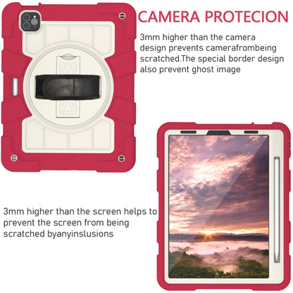 For iPad Pro 11 2018 / 2020 Silicone Hybrid PC Shockproof Tablet Case with Shoulder Strap(Feifan Magenta) - iPad Pro 11 (2020) Cases by buy2fix | Online Shopping UK | buy2fix