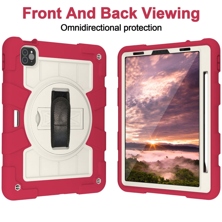 For iPad Pro 11 2018 / 2020 Silicone Hybrid PC Shockproof Tablet Case with Shoulder Strap(Feifan Magenta) - iPad Pro 11 (2020) Cases by buy2fix | Online Shopping UK | buy2fix