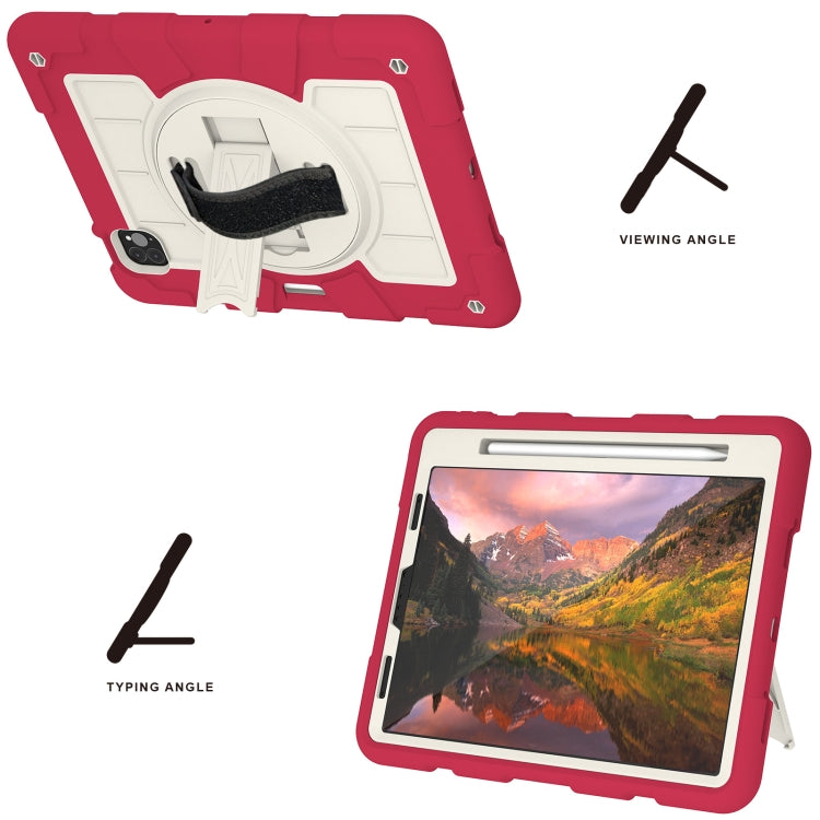 For iPad Pro 11 2018 / 2020 Silicone Hybrid PC Shockproof Tablet Case with Shoulder Strap(Feifan Magenta) - iPad Pro 11 (2020) Cases by buy2fix | Online Shopping UK | buy2fix