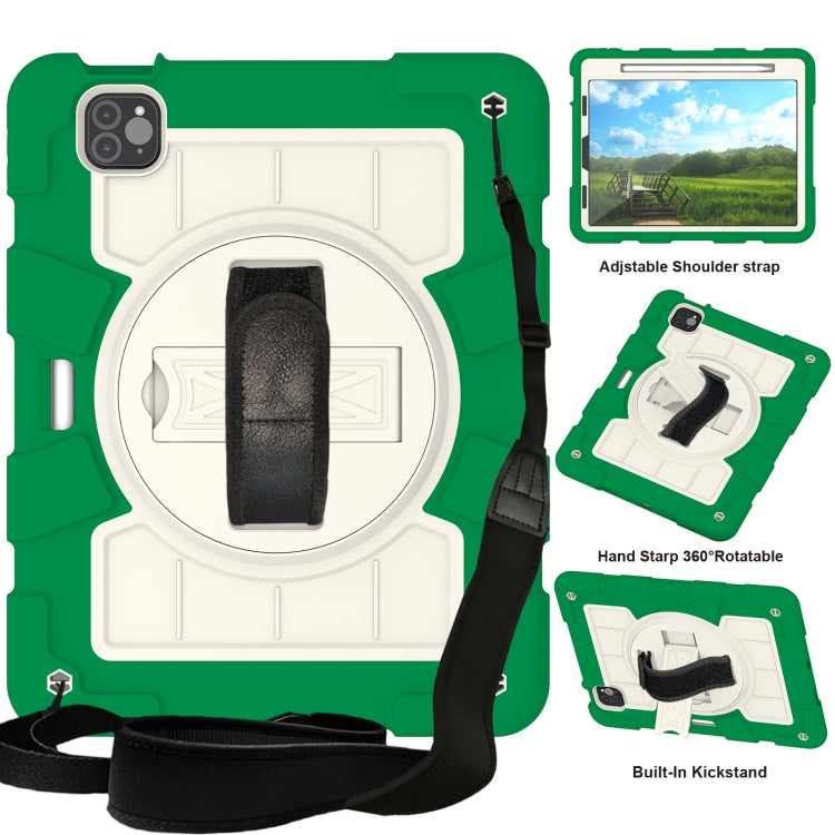 For iPad Pro 11 2018 / 2020 Silicone Hybrid PC Shockproof Tablet Case with Shoulder Strap(Classic Green) - iPad Pro 11 (2020) Cases by buy2fix | Online Shopping UK | buy2fix