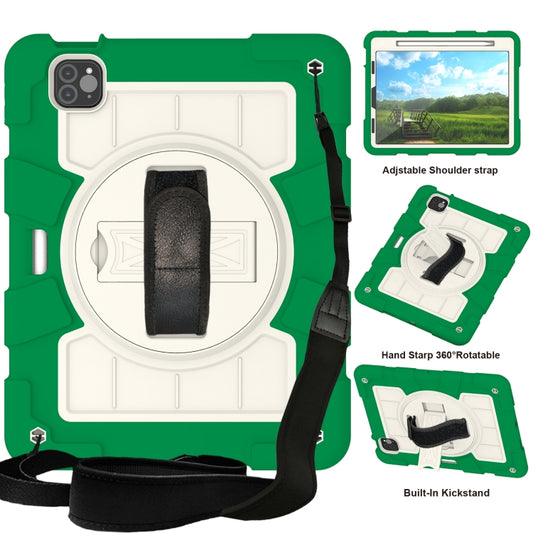 For iPad Pro 11 2018 / 2020 Silicone Hybrid PC Shockproof Tablet Case with Shoulder Strap(Classic Green) - iPad Pro 11 (2020) Cases by buy2fix | Online Shopping UK | buy2fix