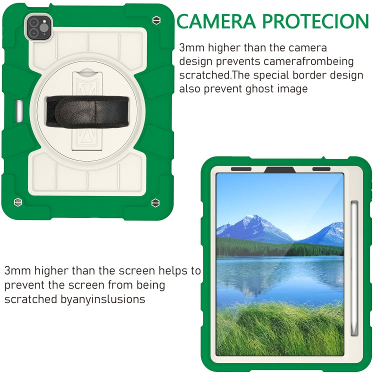 For iPad Pro 11 2018 / 2020 Silicone Hybrid PC Shockproof Tablet Case with Shoulder Strap(Classic Green) - iPad Pro 11 (2020) Cases by buy2fix | Online Shopping UK | buy2fix