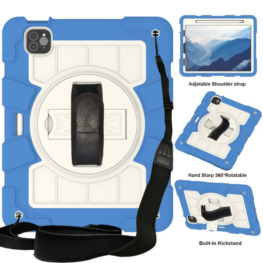 For iPad Pro 11 2018 / 2020 Silicone Hybrid PC Shockproof Tablet Case with Shoulder Strap(Azure Blue) - iPad Pro 11 (2020) Cases by buy2fix | Online Shopping UK | buy2fix