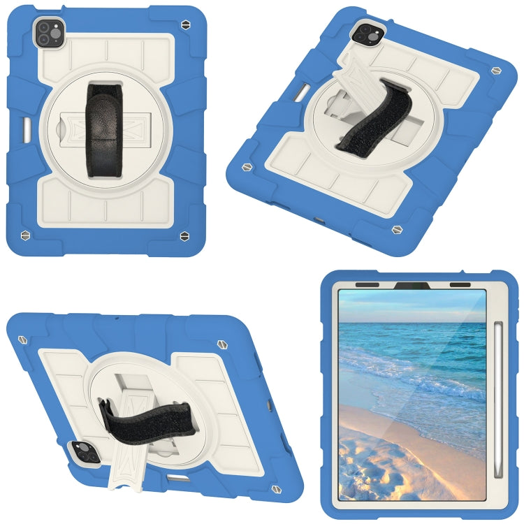 For iPad Pro 11 2018 / 2020 Silicone Hybrid PC Shockproof Tablet Case with Shoulder Strap(Azure Blue) - iPad Pro 11 (2020) Cases by buy2fix | Online Shopping UK | buy2fix