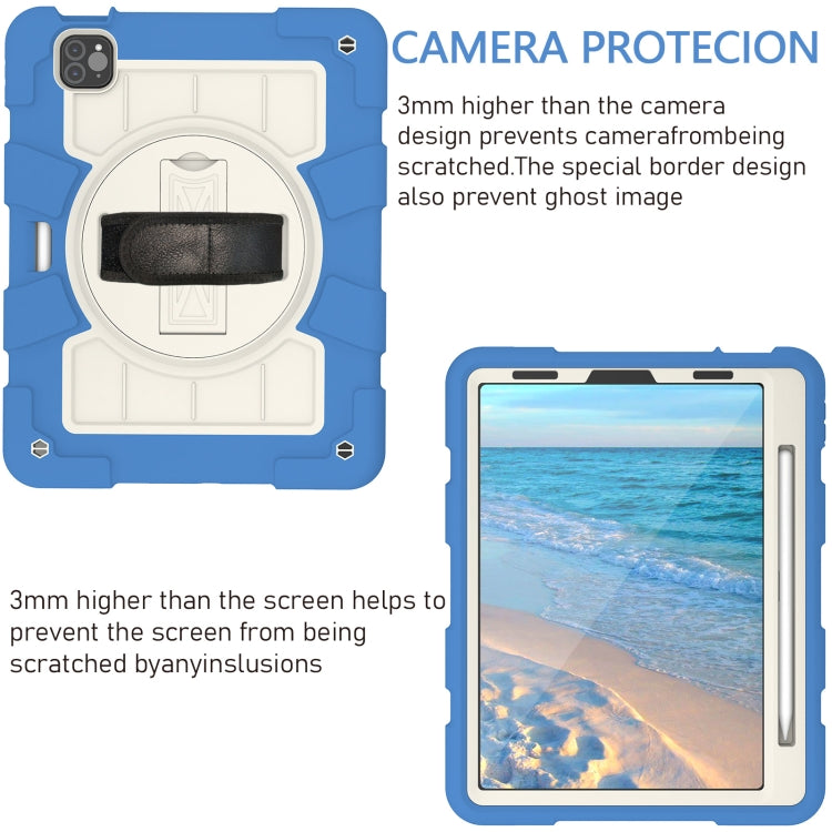 For iPad Pro 11 2018 / 2020 Silicone Hybrid PC Shockproof Tablet Case with Shoulder Strap(Azure Blue) - iPad Pro 11 (2020) Cases by buy2fix | Online Shopping UK | buy2fix