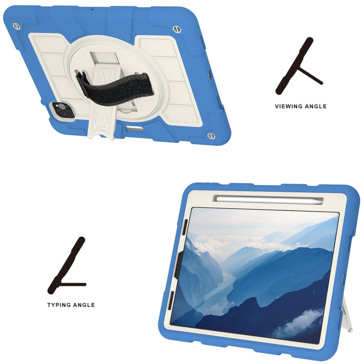 For iPad Pro 11 2018 / 2020 Silicone Hybrid PC Shockproof Tablet Case with Shoulder Strap(Azure Blue) - iPad Pro 11 (2020) Cases by buy2fix | Online Shopping UK | buy2fix
