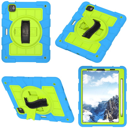 For iPad Pro 11 2018 / 2020 Silicone Hybrid PC Shockproof Tablet Case with Shoulder Strap(Bluish-Green) - iPad Pro 11 (2020) Cases by buy2fix | Online Shopping UK | buy2fix