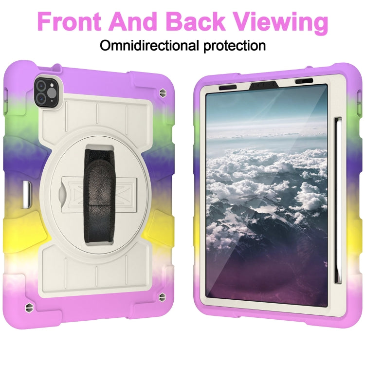 For iPad Pro 11 2018 / 2020 Silicone Hybrid PC Shockproof Tablet Case with Shoulder Strap(Colorful Purple) - iPad Pro 11 (2020) Cases by buy2fix | Online Shopping UK | buy2fix