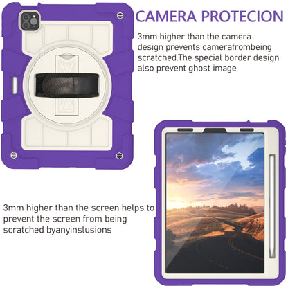 For iPad Air 2020 / 2022 10.9 Silicone Hybrid PC Shockproof Tablet Case with Shoulder Strap(Catharanthus Roseus) - iPad Air (2022) / (2020) 10.9 Cases by buy2fix | Online Shopping UK | buy2fix