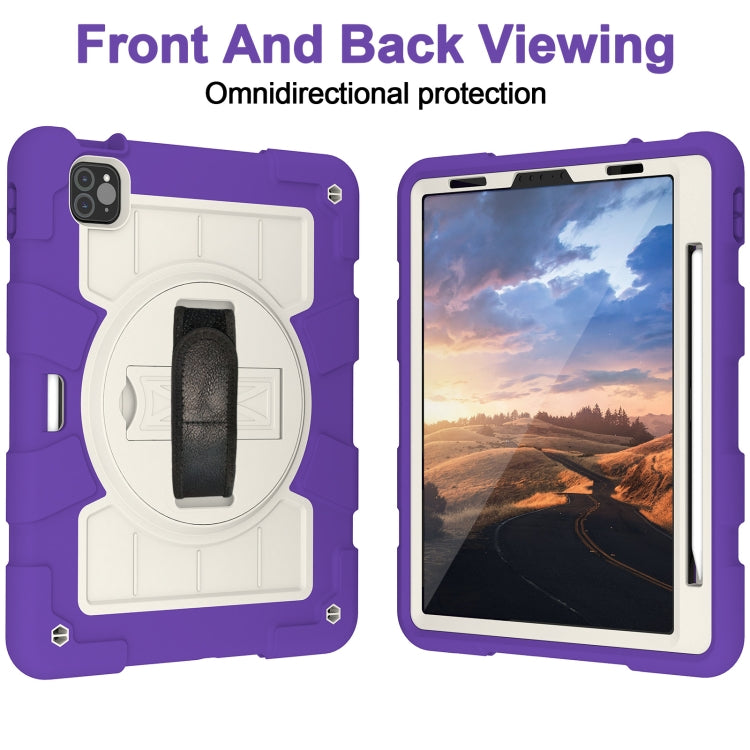 For iPad Air 2020 / 2022 10.9 Silicone Hybrid PC Shockproof Tablet Case with Shoulder Strap(Catharanthus Roseus) - iPad Air (2022) / (2020) 10.9 Cases by buy2fix | Online Shopping UK | buy2fix