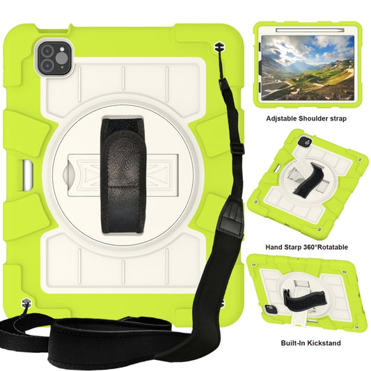 For iPad Air 2020 / 2022 10.9 Silicone Hybrid PC Shockproof Tablet Case with Shoulder Strap(Love Birds Green) - iPad Air (2022) / (2020) 10.9 Cases by buy2fix | Online Shopping UK | buy2fix