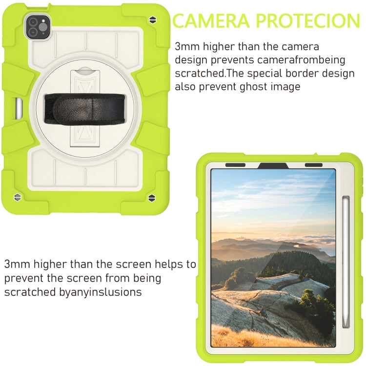For iPad Air 2020 / 2022 10.9 Silicone Hybrid PC Shockproof Tablet Case with Shoulder Strap(Love Birds Green) - iPad Air (2022) / (2020) 10.9 Cases by buy2fix | Online Shopping UK | buy2fix