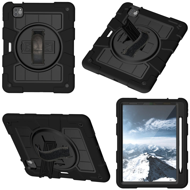 For iPad Air 2020 / 2022 10.9 Silicone Hybrid PC Shockproof Tablet Case with Shoulder Strap(Black) - iPad Air (2022) / (2020) 10.9 Cases by buy2fix | Online Shopping UK | buy2fix