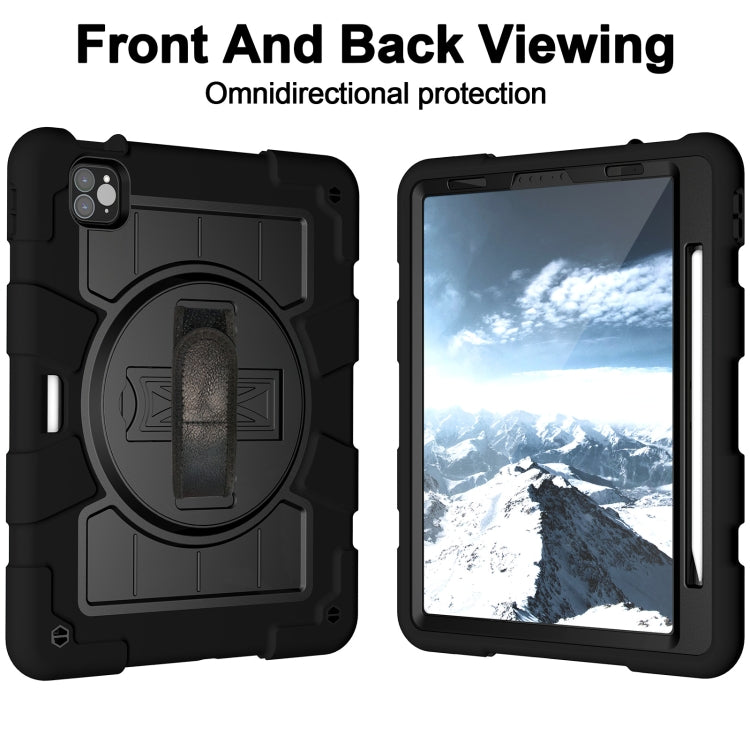 For iPad Air 2020 / 2022 10.9 Silicone Hybrid PC Shockproof Tablet Case with Shoulder Strap(Black) - iPad Air (2022) / (2020) 10.9 Cases by buy2fix | Online Shopping UK | buy2fix