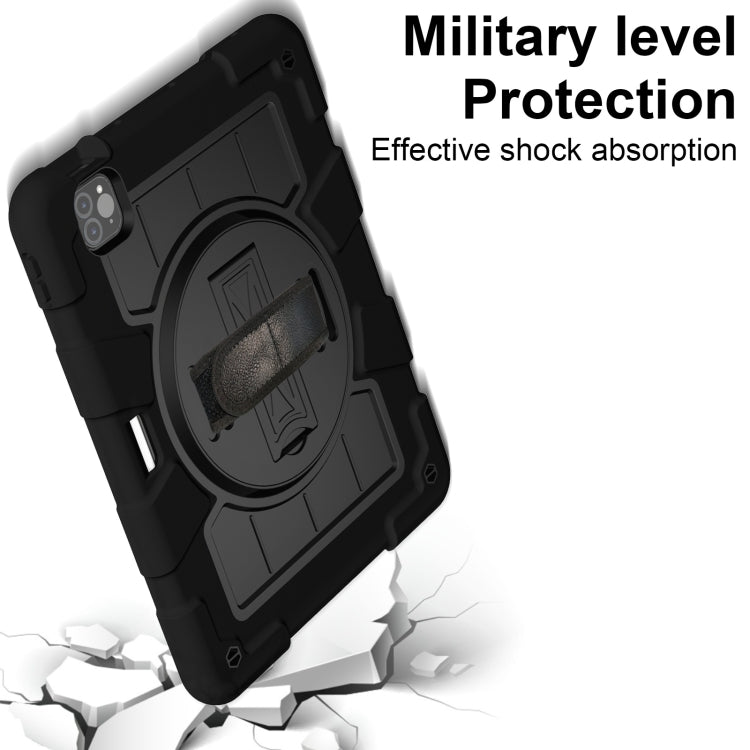 For iPad Air 2020 / 2022 10.9 Silicone Hybrid PC Shockproof Tablet Case with Shoulder Strap(Black) - iPad Air (2022) / (2020) 10.9 Cases by buy2fix | Online Shopping UK | buy2fix