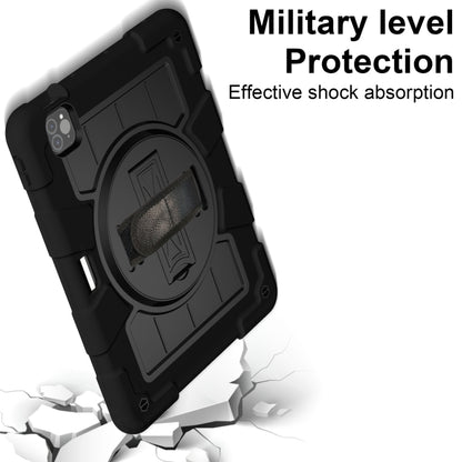 For iPad Air 2020 / 2022 10.9 Silicone Hybrid PC Shockproof Tablet Case with Shoulder Strap(Black) - iPad Air (2022) / (2020) 10.9 Cases by buy2fix | Online Shopping UK | buy2fix