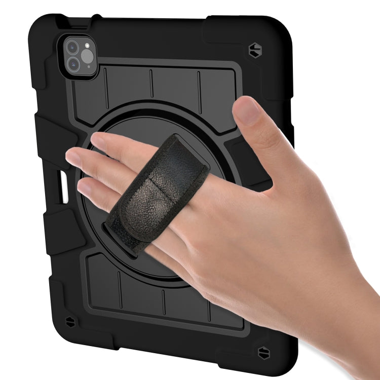 For iPad Air 2020 / 2022 10.9 Silicone Hybrid PC Shockproof Tablet Case with Shoulder Strap(Black) - iPad Air (2022) / (2020) 10.9 Cases by buy2fix | Online Shopping UK | buy2fix