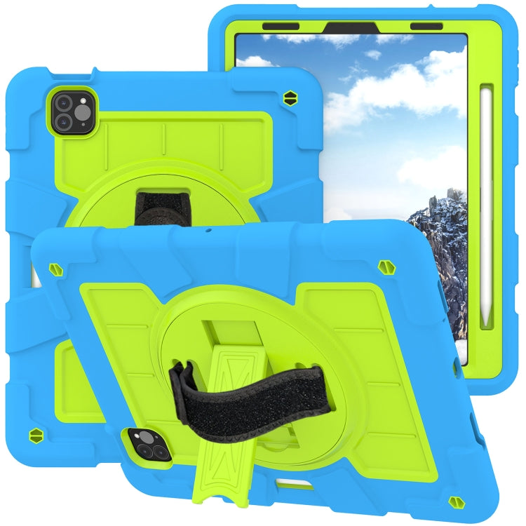 For iPad Air 2020 / 2022 10.9 Silicone Hybrid PC Shockproof Tablet Case with Shoulder Strap(Bluish-Green) - iPad Air (2022) / (2020) 10.9 Cases by buy2fix | Online Shopping UK | buy2fix