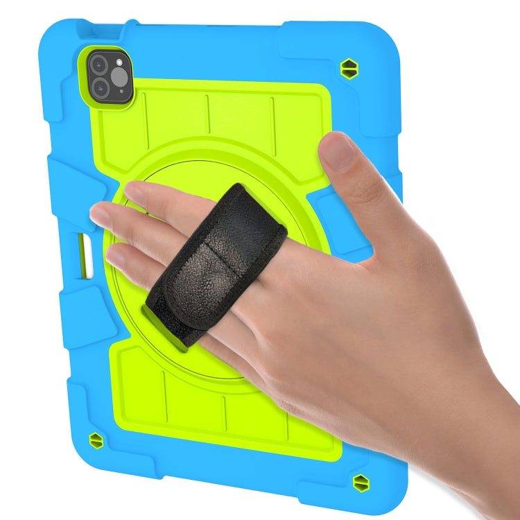 For iPad Air 2020 / 2022 10.9 Silicone Hybrid PC Shockproof Tablet Case with Shoulder Strap(Bluish-Green) - iPad Air (2022) / (2020) 10.9 Cases by buy2fix | Online Shopping UK | buy2fix