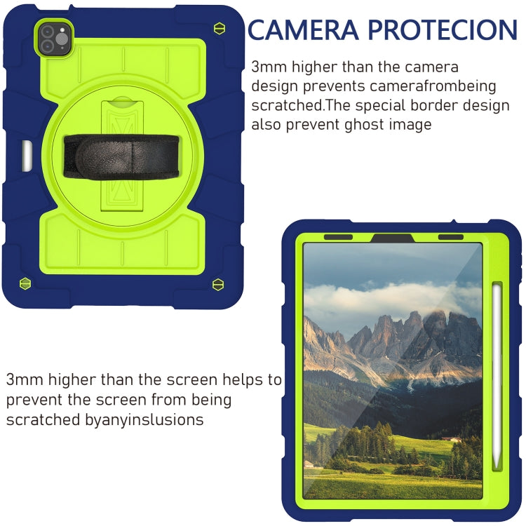 For iPad Air 2020 / 2022 10.9 Silicone Hybrid PC Shockproof Tablet Case with Shoulder Strap(Tibetan Turquoise) - iPad Air (2022) / (2020) 10.9 Cases by buy2fix | Online Shopping UK | buy2fix