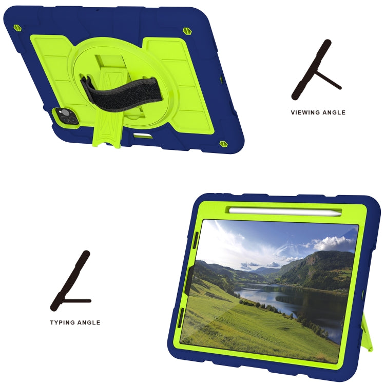 For iPad Air 2020 / 2022 10.9 Silicone Hybrid PC Shockproof Tablet Case with Shoulder Strap(Tibetan Turquoise) - iPad Air (2022) / (2020) 10.9 Cases by buy2fix | Online Shopping UK | buy2fix