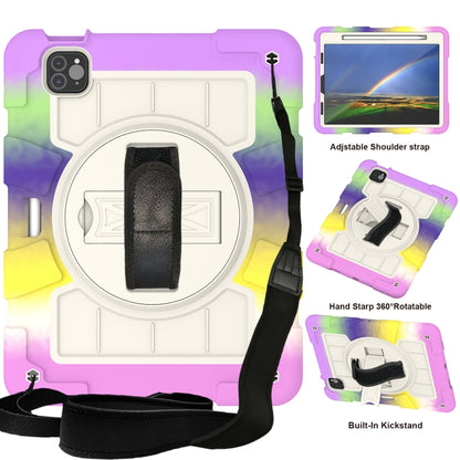 For iPad Air 2020 / 2022 10.9 Silicone Hybrid PC Shockproof Tablet Case with Shoulder Strap(Colorful Purple) - iPad Air (2022) / (2020) 10.9 Cases by buy2fix | Online Shopping UK | buy2fix