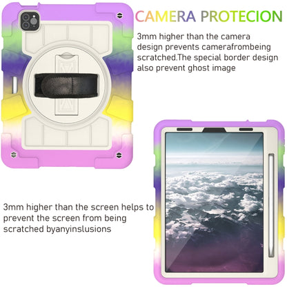 For iPad Air 2020 / 2022 10.9 Silicone Hybrid PC Shockproof Tablet Case with Shoulder Strap(Colorful Purple) - iPad Air (2022) / (2020) 10.9 Cases by buy2fix | Online Shopping UK | buy2fix