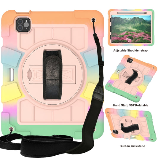 For iPad Air 2020 / 2022 10.9 Silicone Hybrid PC Shockproof Tablet Case with Shoulder Strap(Colorful Gold) - iPad Air (2022) / (2020) 10.9 Cases by buy2fix | Online Shopping UK | buy2fix