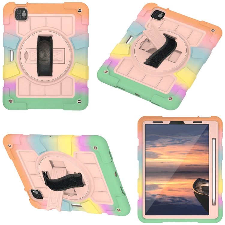 For iPad Air 2020 / 2022 10.9 Silicone Hybrid PC Shockproof Tablet Case with Shoulder Strap(Colorful Gold) - iPad Air (2022) / (2020) 10.9 Cases by buy2fix | Online Shopping UK | buy2fix