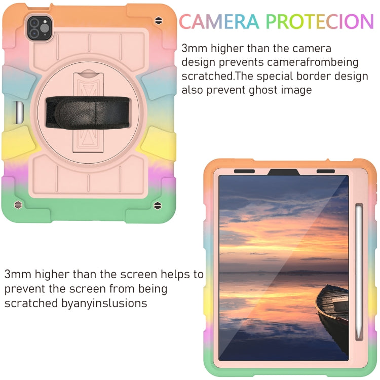 For iPad Air 2020 / 2022 10.9 Silicone Hybrid PC Shockproof Tablet Case with Shoulder Strap(Colorful Gold) - iPad Air (2022) / (2020) 10.9 Cases by buy2fix | Online Shopping UK | buy2fix