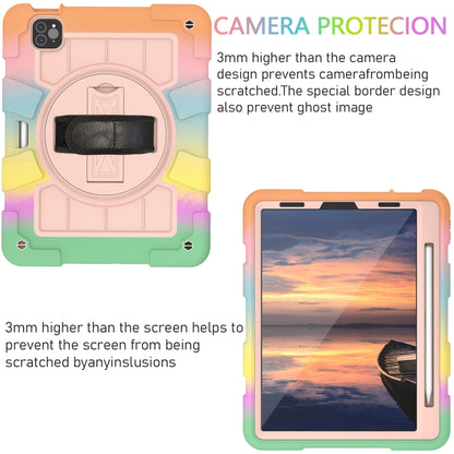 For iPad Air 2020 / 2022 10.9 Silicone Hybrid PC Shockproof Tablet Case with Shoulder Strap(Colorful Gold) - iPad Air (2022) / (2020) 10.9 Cases by buy2fix | Online Shopping UK | buy2fix