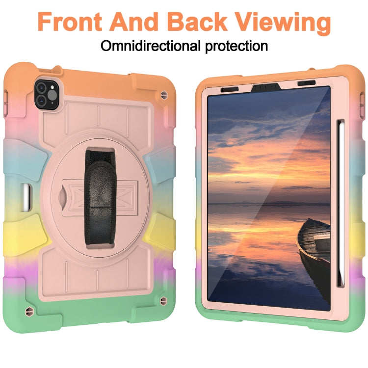 For iPad Air 2020 / 2022 10.9 Silicone Hybrid PC Shockproof Tablet Case with Shoulder Strap(Colorful Gold) - iPad Air (2022) / (2020) 10.9 Cases by buy2fix | Online Shopping UK | buy2fix