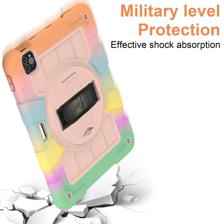 For iPad Air 2020 / 2022 10.9 Silicone Hybrid PC Shockproof Tablet Case with Shoulder Strap(Colorful Gold) - iPad Air (2022) / (2020) 10.9 Cases by buy2fix | Online Shopping UK | buy2fix