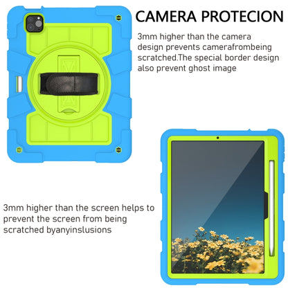 For iPad Air 11 2025 / 2024 Silicone Hybrid PC Shockproof Tablet Case with Shoulder Strap(Bluish-Green) - iPad Air 11 2025 / 2024 Cases by buy2fix | Online Shopping UK | buy2fix