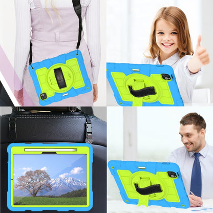 For iPad Air 11 2025 / 2024 Silicone Hybrid PC Shockproof Tablet Case with Shoulder Strap(Bluish-Green) - iPad Air 11 2025 / 2024 Cases by buy2fix | Online Shopping UK | buy2fix
