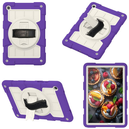 For Samsung Galaxy Tab A9+ Silicone Hybrid PC Shockproof Tablet Case with Shoulder Strap(Catharanthus Roseus) - Galaxy Tab A9+ by buy2fix | Online Shopping UK | buy2fix