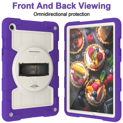 For Samsung Galaxy Tab A9+ Silicone Hybrid PC Shockproof Tablet Case with Shoulder Strap(Catharanthus Roseus) - Galaxy Tab A9+ by buy2fix | Online Shopping UK | buy2fix