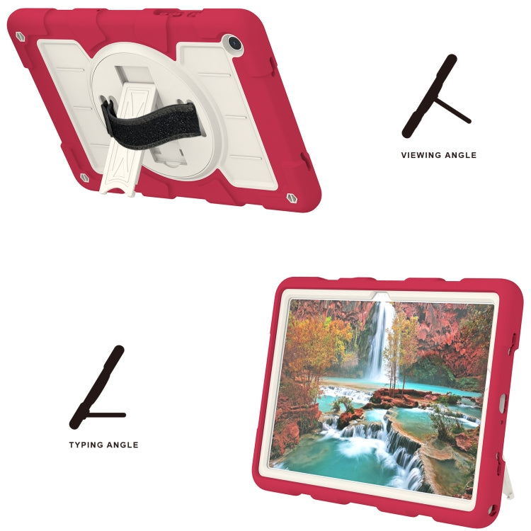 For Samsung Galaxy Tab A9+ Silicone Hybrid PC Shockproof Tablet Case with Shoulder Strap(Feifan Magenta) - Galaxy Tab A9+ by buy2fix | Online Shopping UK | buy2fix