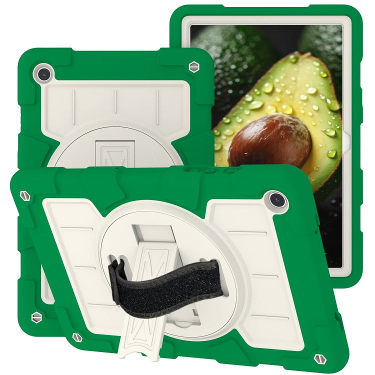 For Samsung Galaxy Tab A9+ Silicone Hybrid PC Shockproof Tablet Case with Shoulder Strap(Classic Green) - Galaxy Tab A9+ by buy2fix | Online Shopping UK | buy2fix